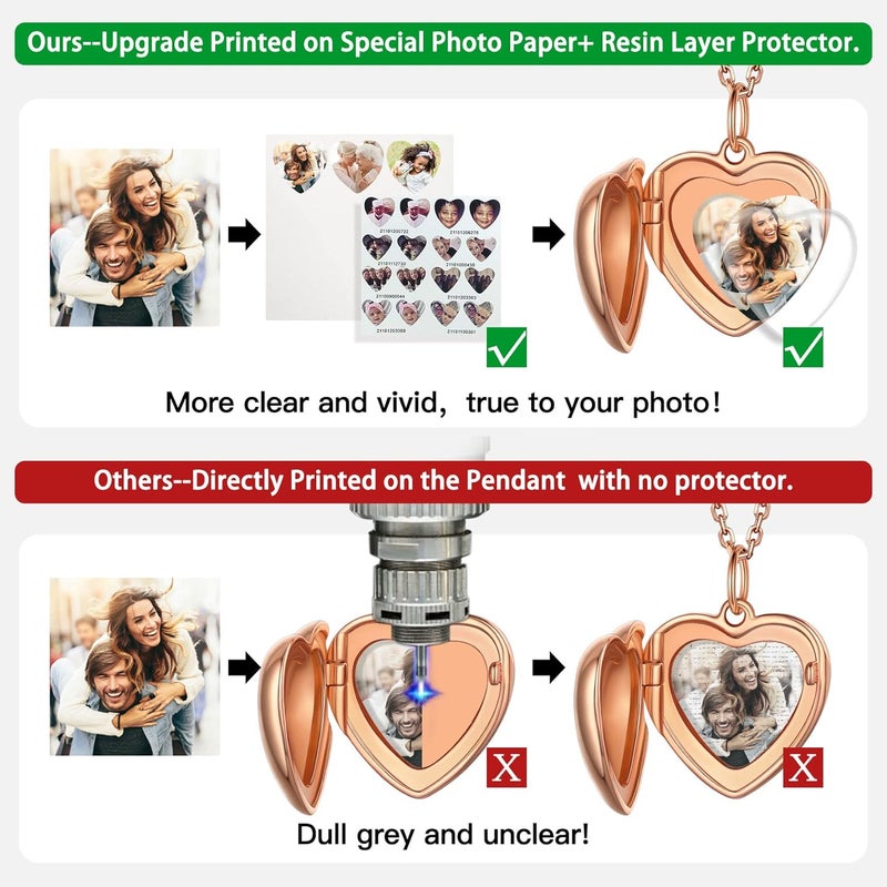Bestyle Sterling Silver Heart Locket Necklace for Women, Dainty Cute Small Heart Locket Pendant in Gold/Rose Gold/Silver, Love Statement Jewelry Gift for Mother Wife - Image 4